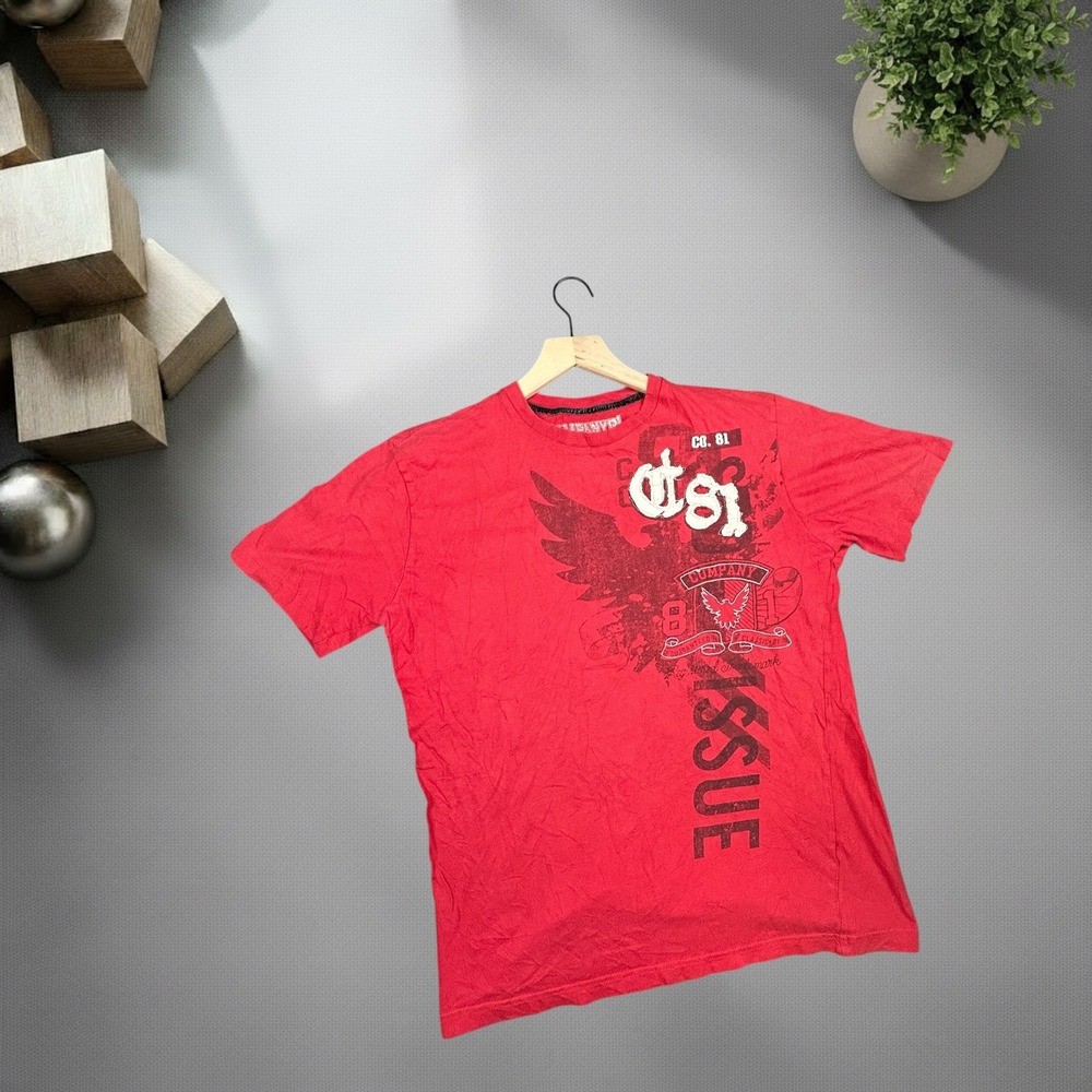 Vintage‎ Company 81 Graphic T-Shirt Mens Large Red Y2K Skater Grunge Eagle Tee